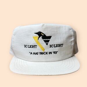 Vintage Pittsburgh Penguins SnapBack Hat IC Light ‘A Hat Trick In 93’ Vtg